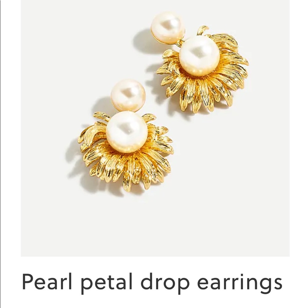 J Crew Pearl Flower drop earrings